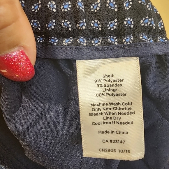 Talbots Women's Drawnstring Casual Navy and white pants size Sp - Picture 12 of 13